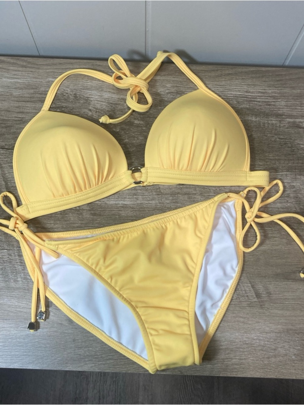 VENUS Yellow Tie-Side Push-Up Bikini
